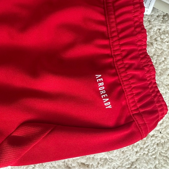 Adidas Kids Red Joggers with White Stripes - Picture 7 of 8